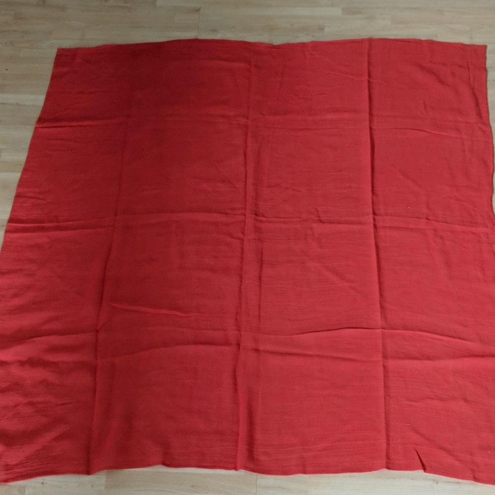 Large red square cotton scarf